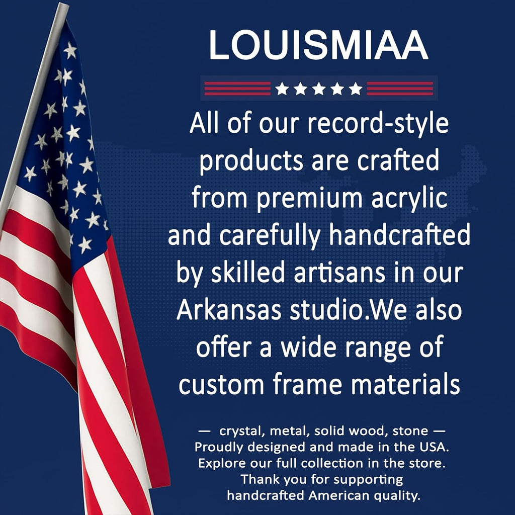 LOUISMIAA Personalized Vinyl Record with Custom Spotify Code, Acrylic LED Light Up Music Decor, Customized Couples Gifts for Anniversary Wedding, Scannable Song Plaque for Him Her, Home Office Shelf Display(Style D)