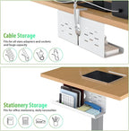 KEEGH 16'' Under Desk Cable Management Tray, Drill Free Clamp/Screws Mount - Image 4