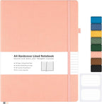 College Ruled Notebook, A4 Hardcover Leather Notebook by MALEDEN