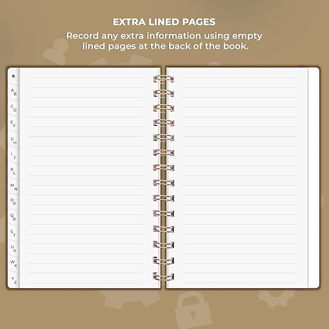 Clever Fox Password Book Spiral – Internet Address & Password Organizer - Image 6