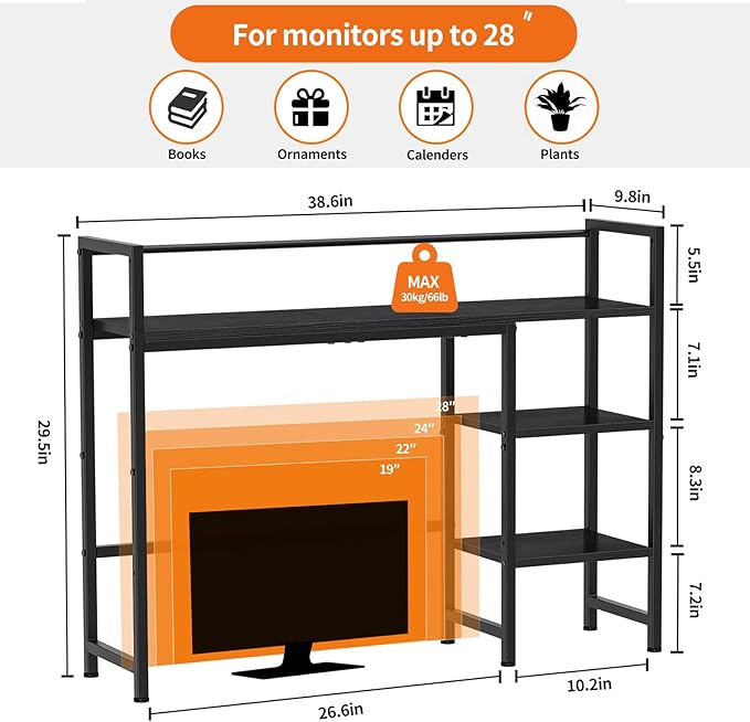 Snughome Desk Shelf, 38.6" Desk Hutch - Image 3