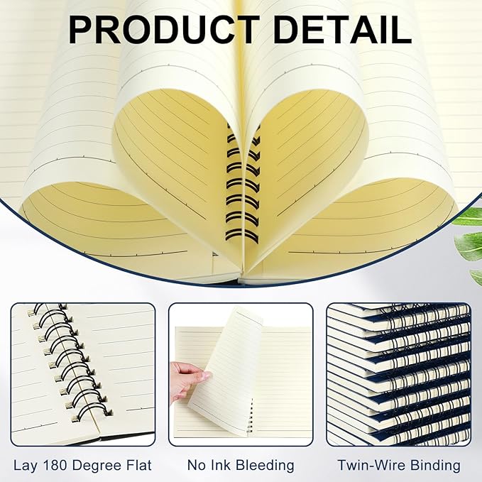 Yahenda 180 Pcs Spiral Notebook Bulk A5 Journal Lined 8.3'' x 5.5'' Writing - Image 2