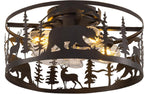 farmhouse caged ceiling fan with light,rustic fandelier flush, main product view