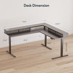 FLEXISPOT 71" Large L Shaped Standing Desk Electric Corner Table - Image 3