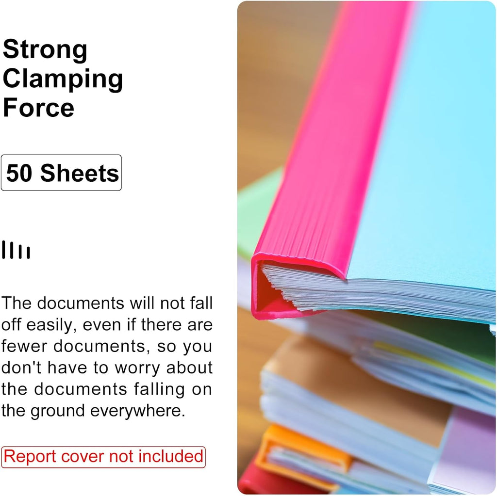 PATIKIL 30Pcs Binding Bars, 8mm Binding Bars Slide Grip 50 Sheets Capacity A4 Size Report Binder Teardrop Shape Presentation Binder for Report Cover Resume, Clear