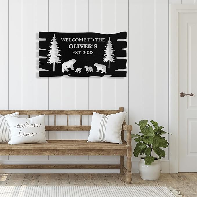 Custom Bear Metal Sign, Custom Bear Metal Wall Art Decor, Personalized Last - Image 8
