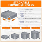shouwuhho Furniture Risers, 12 Pack Bed Risers - Image 2