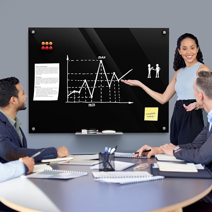 MaxGear Glass Whiteboard Wall Mounted, Frameless Magnetic Dry Erase Board - Image 6