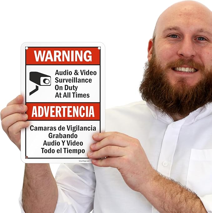 SmartSign 2-Pack 'Warning Audio And Video Surveillance On Duty At All Times' - Image 2