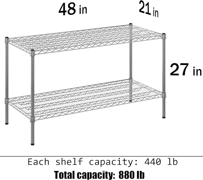 Regal Altair 21" Deep x 48" Wide x 27" Height Wire Shelving Kit | 2-Tier | NSF - Image 3