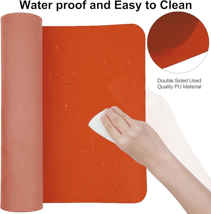 Boutilon Leather Desk Pad Protector, Non-Slip Mouse Pad, Laptop Desk Pad - Image 4