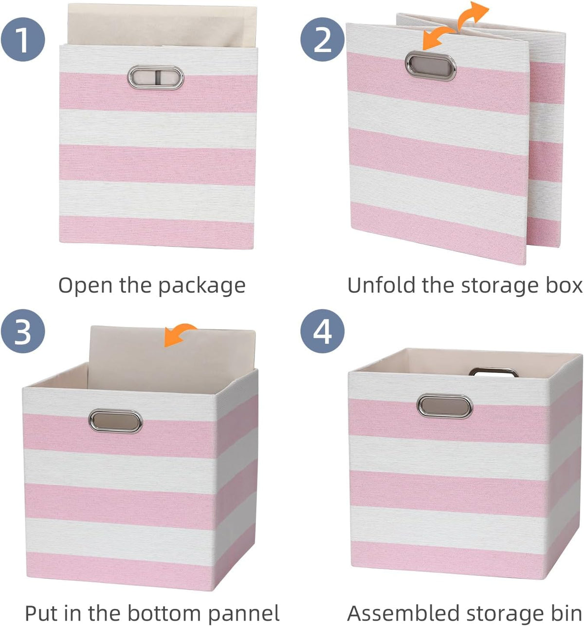 11x11x11 Inch Cube Storage Bins, Set of 4 Fabric Storage Cubes