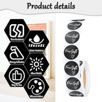 500 Pcs Small Business Sticker Roll Customer Appreciation Stickers Round Self Adhesive Labels Tags (Black)