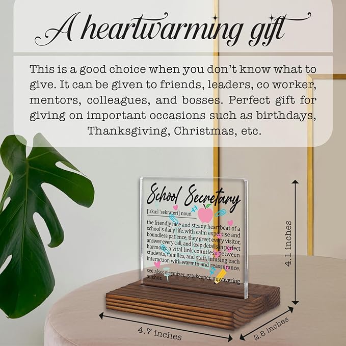 School Secretary Gifts, Thank You Desk Sign - Image 4