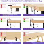 Univivi No Drill Under Desk Cable Management Tray, Clamp/Screw Mount Desk Cable - Image 5
