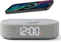 fabric digital alarm clock for bedroom, wireless charging, main product view
