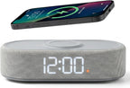fabric digital alarm clock for bedroom, wireless charging, main product view