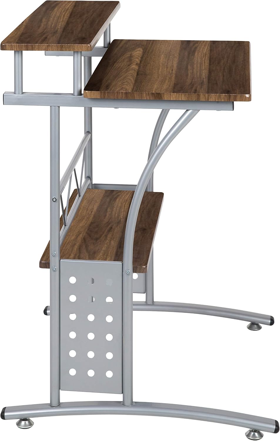 Flash Furniture Clifton Rustic Walnut Computer Desk with Top and Lower Storag...