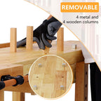 55" rubber wood workbench with drawer& shelf, 330, package contents