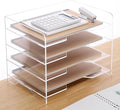HeZone Acrylic Desk Organizer, 4 Tier Paper Tray, Office Accessories by HeZone