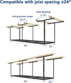 fleximounts 2x8 overhead garage ceiling storage rack organization shown in use