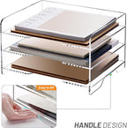 SANRUI Paper Letter Tray Organizer 3 Tier Acrylic Desk File Organizer - Image 3