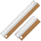 Metal Ruler with Cork Backing, Stainless Steel Rulers 6 Inch 12 Inch Metal by Unknown