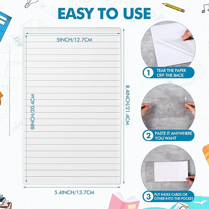 Outus Self Adhesive Shop Ticket Holders Clear Plastic Sleeves Adhesive Pockets - Image 2