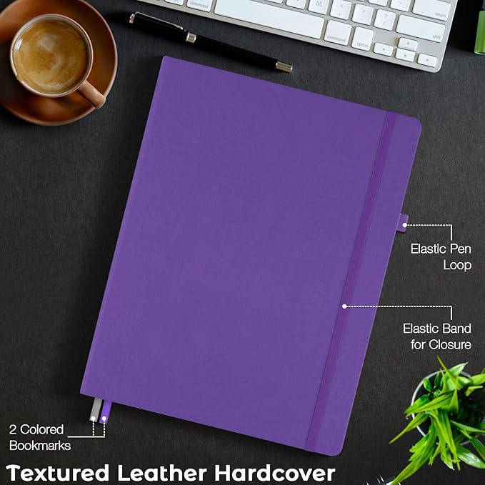 Lined Journal Notebook, 8.5" x 11" Hardcover Leather Notebook - Image 5