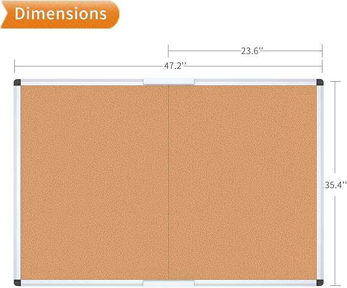 VIZ-PRO Cork Bulletin Board/Foldable Noticeboard, 48 X 36 Inches - Image 2