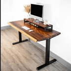 Standing Desk with Monitor Stand – Walnut Solid Wood Desk, Natural Live Edge - Image 9