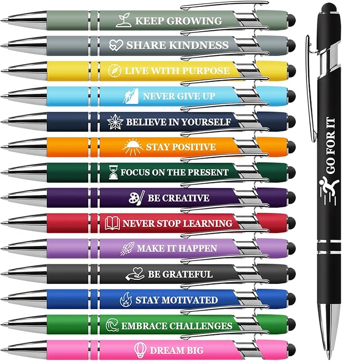 Vebermo 15 Pack Motivational Pen Set by Vebermo