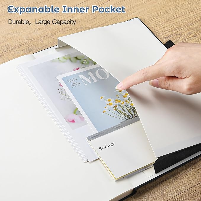 Lined Journal Notebook, 8.5" x 11" Hardcover Leather Notebook - Image 4