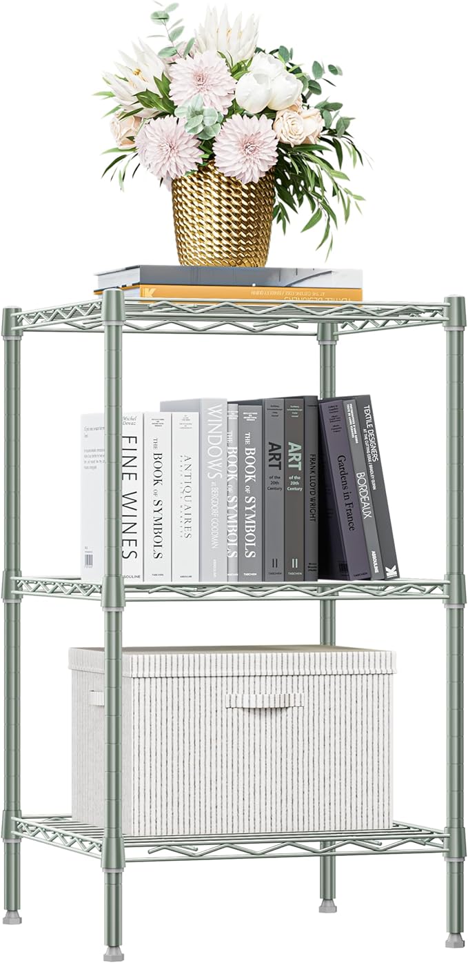 M MZG 750 lbs 3-Shelf Storage Shelves Wire Shelving Unit Standing Metal Rack by MEIGAOPLASTICANDMETALHKCOLIMITED