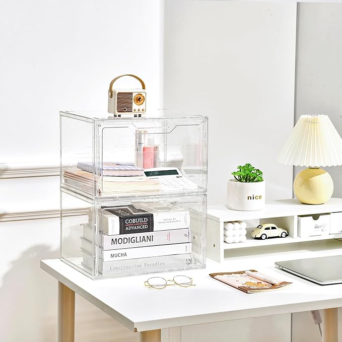 KOKOIN Magnetic Acrylic Clear Shoe Boxes – 360° Transparent Stackable Sneaker - Image 8