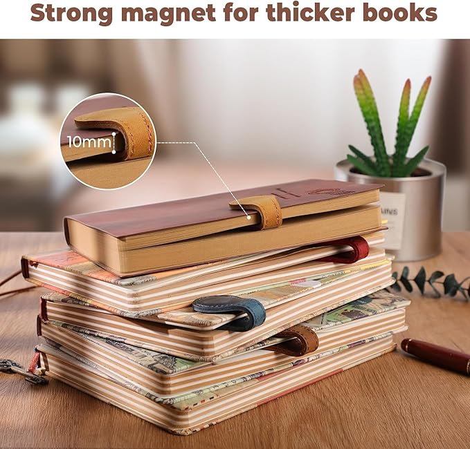 Personalized Magnetic Leather Bookmark, 26 Letters Custom Leather Bookmarks - Image 6