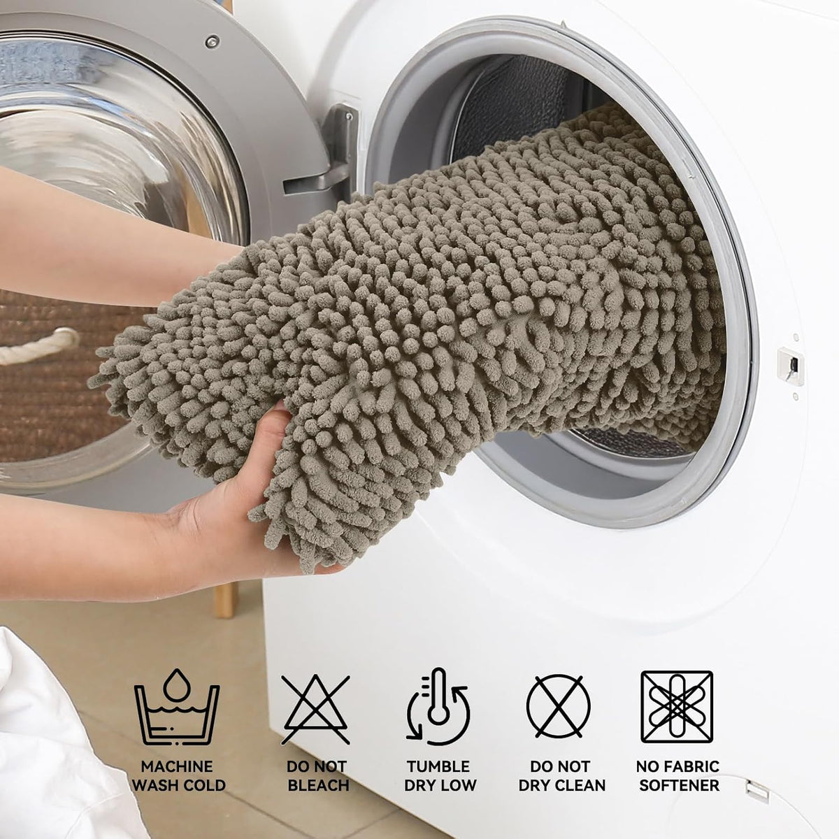 Bcoimo Bath Rug Mat,48x24 High Absorbent Latte Long Bathroom Runner Rugs