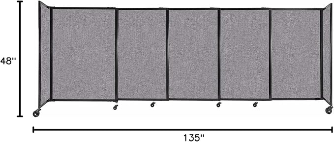 Versare Straightwall Sliding Portable Wall Partition | Freestanding Office - Image 7