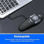 DinoFire Presentation Remote, RF 2.4GZ Rechargeable USB Slide Clicker - Image 2