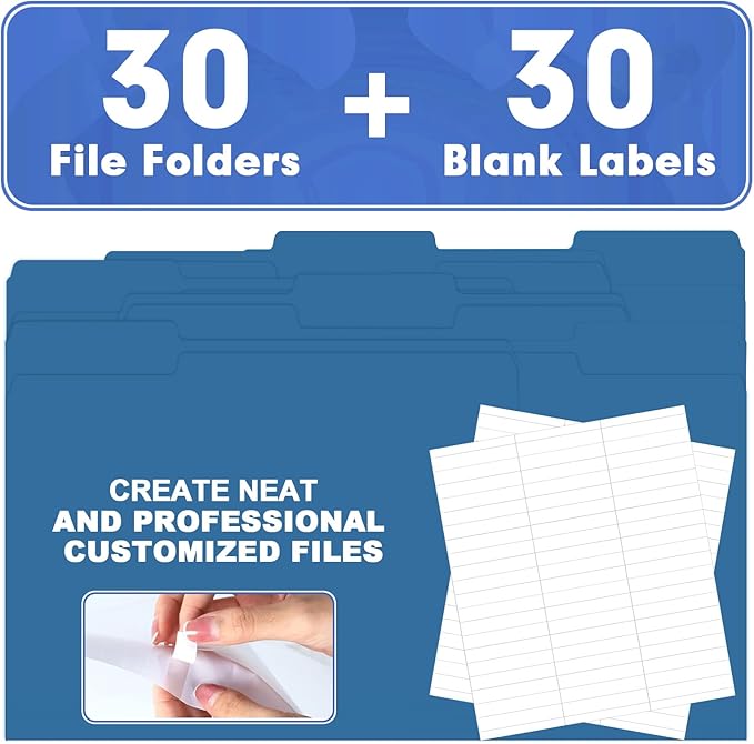File Folder, HERKKA 30 Pack 1/3 Cut Tab File Folders, File Folders Great - Image 5