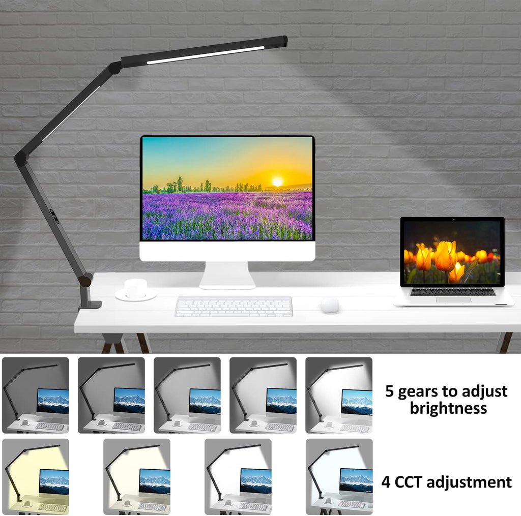 led desk lamp with clamp, architect desk lamp showing dimensions