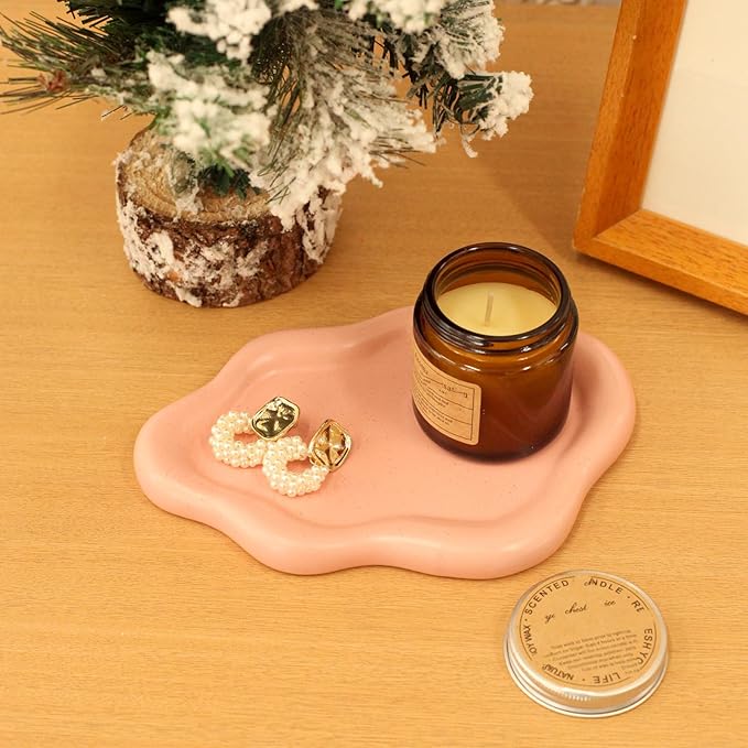 CCINPPY Ceramic Jewelry Tray Trinket Dish, Decorative Cloud Vanity Key Tray - Image 6
