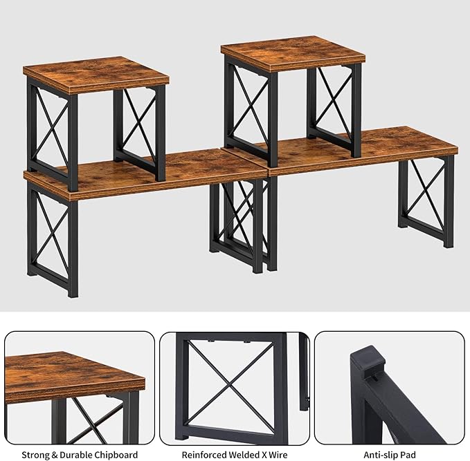 Honiter 2 Sets Desk Shelf, Desktop Organizer Shelf, 2 Tier Independent - Image 7