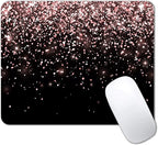 IMAYONDIA Mouse Pad, Rose Gold Glitter Black Mouse Pad, Non-Slip Rubber Base by IMAYONDIA