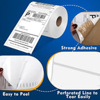 L LIKED 3300 PCS 4"x6" Direct Thermal Shipping Labels, Perforated White & - Image 5
