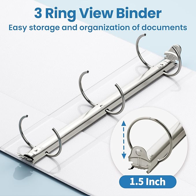SUNEE 3 Ring Binders 1.5 Inch 10 Pack - Image 3