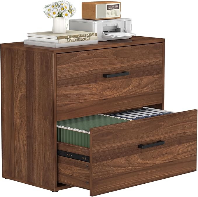 FATIGOS 2 Drawer File Cabinet, Wood Lateral Filing Cabinets, Wide Office File by FATIGOSstoragecabinet
