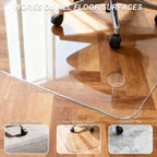 Kuyal Chair Mat for Carpet, Heavy Duty Tempered Glass Office Chair Mat | 32" x48", 1/5" Thick Computer Chair Mat with Rounded and Polished Edges, Can be Used on Carpet or Hard Floor, Ship Flat