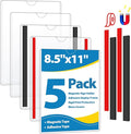 Magnetic Sign Holder 8.5 x 11 Wall Sign Holder 5Pack, Rigid Plastic Door Sign by VAIIGO