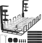 REFLYING Under Desk Cable Management Tray, L 15.7'' W 6.3'' No Drill Steel Desk by REFLYING